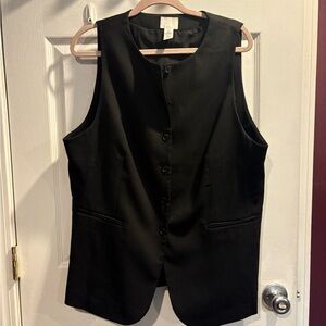 H&M Black Sleeveless Button-Up Top